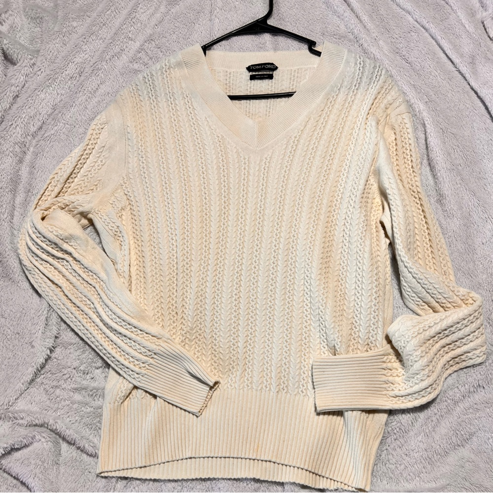 Tom Ford, cream, waffle knit sweater, excellent condition